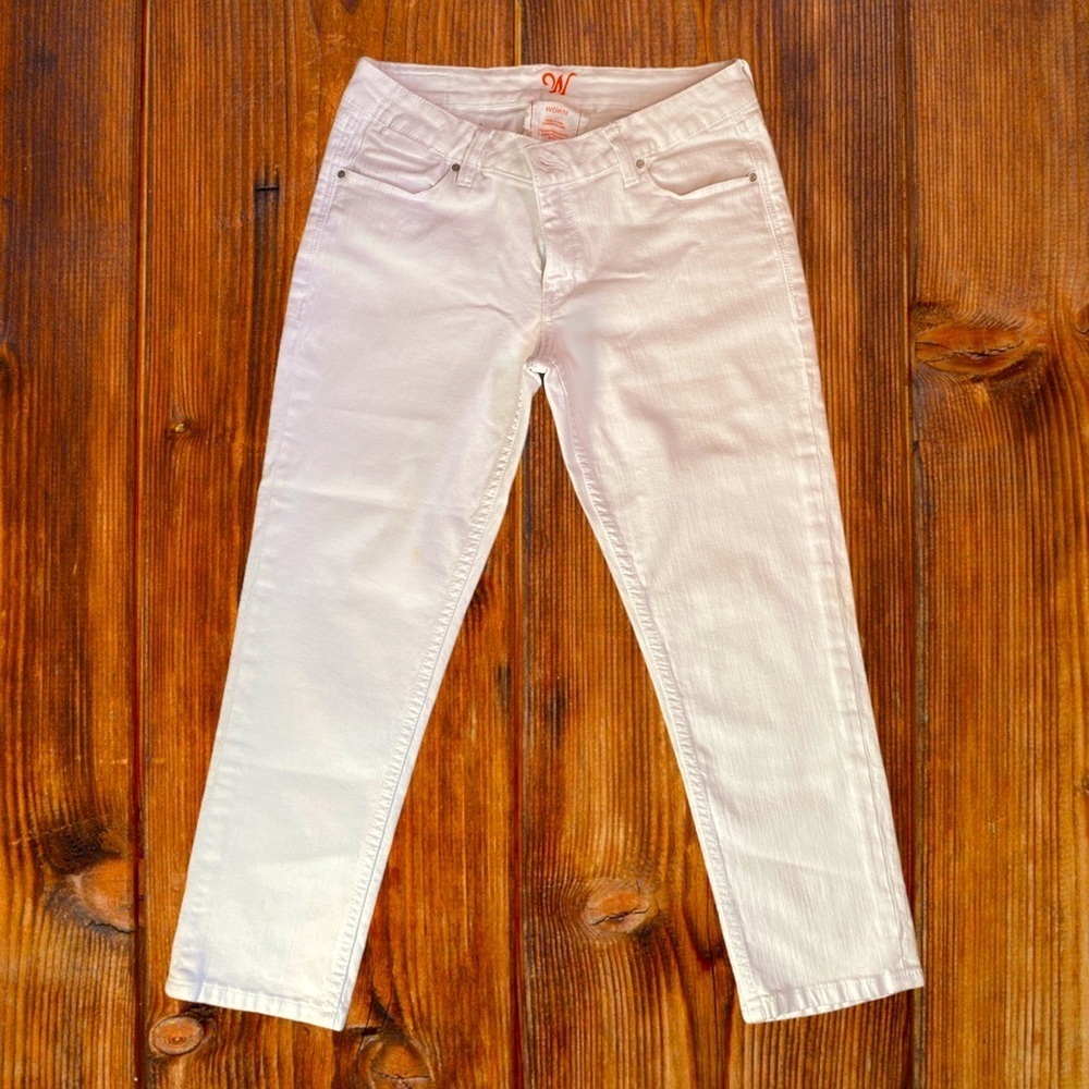 Wörn White Denim Jeans Cropped Pants Casual Everyday‎ women  size 12